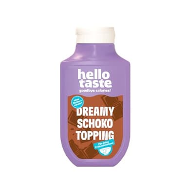 hellotaste Schoko Sauce 250ml - kalorienreduziert, ohne Zuckerzusatz & voller Geschmack | Für Pancakes, Porridge, Joghurt uvm. | Vegan, aspartamfrei, glutenfrei, sojafrei | 1 x 250ml