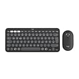 Logitech Pebble 2 Combo, kabellose Tastatur und Maus, leise und mobil, anpassbar, Logi Bolt, Bluetooth, Easy-Switch für Windows, macOS, iPadOS, Chrome, Deutsches QWERTZ-Layout, Grafit