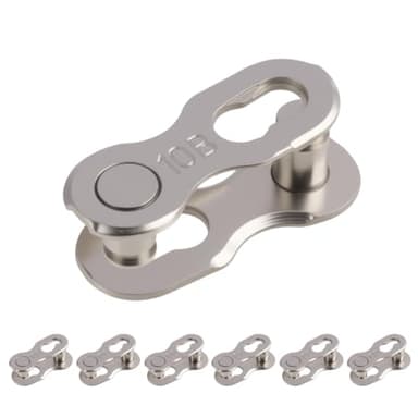 10-fach Kettenfahrradkettenschloss, 6 Paar 10-fach Kettenfahrradglieder, Schnellmontage, Mountainbike- und Rennrad-Missing Link-Kettenschloss, Wiederverwendbares Fahrradkettenschloss