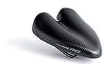 DUOPOWER Fahrradsattel MTB Anti Prostata – Straße Modell Free Sattel Ergonomisch Kein Tip Geeignet für Berg, Triathlon Ohne Nase Mann Frau Stadt Schwarz