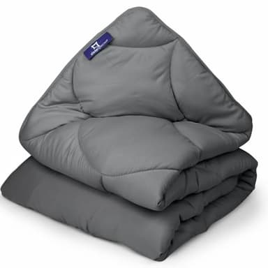 Slaapspeciaal Bettdecke ohne Bezug 140x200cm - Ganzjahresdecke [Wärmeklasse 2] Atmungsaktiv & Regulierend - Gelfasern für Daunengefühl - Waschbare allergiker Bettwäsche - Grau