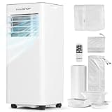 HAUSHOF Mobile Klimaanlage 9000BTU 4-IN-1, Kühlen/Entfeuchten/Lüften/Schlafen Klimagerät Mobil mit Abluftschlauch, Fernbedienung für Räume bis 30 m²