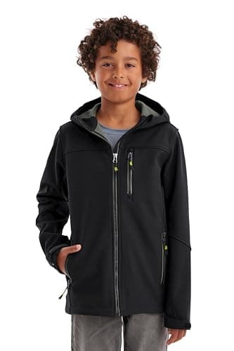 killtec Jungen Softshelljacke/Outdoorjacke mit Kapuze Jungen Softshelljacke, schwarz, 176, 43198-000