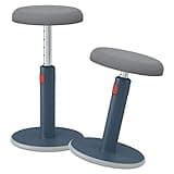 Leitz Active Sitz-Steh-Hocker, Ergonomischer höhenverstellbarer Wipphocker für 46 cm bis 79 cm Höhe, Runder Bürodrehstuhl oder -hocker, Ergo Cosy Serie, Grau, 65180089, Dunkelgrau