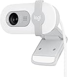 Logitech Brio 100 Full HD-Webcam für Meetings und Streaming, Auto-Lichtausgleich, integriertes Mikrofon, Abdeckblende, USB-A, für Microsoft Teams, Google Meet, Zoom und mehr - Weiß