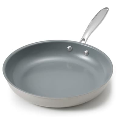 BLAZANT Bratpfanne Induktion 28 cm, Antihaft Pfanne 28 cm, Molekular gebondeter Induktionsboden, Keramikpfanne für alle Herdarten (inklusive Induktion), Backofenfest, mit Gussstahlgriff, Grau