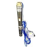CHM GmbH® Tiefbrunnenpumpe 3 Zoll 5% sandverträglich 0,75 kW 3780 l/h 20m Kabel u. Motorschutzschalter