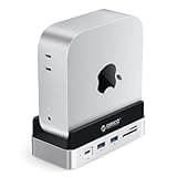 ORICO VS10 MiniDock und Standfuß für Mac mini M4/M4 Pro, 10 Anschlüsse mit M.2 SSD Slot, USB A/C 3.2, HDMI 2.0, RJ45, PD 100W, SD/TF 3.0, 2 USB A 3.0, 10Gbps USB C zu C Kabel