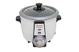 Persischer Reiskocher mit Tahdig Reiskuchen Tadig Reiskruste (3-5 Personen - 1,2 L - 500 Watt - RCG30T), ‎Außen: Weiß/Topf: Grau
