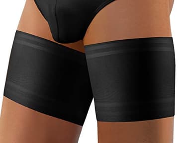 sesto senso Herren Oberschenkelbänder Anti-reibung mit 4 Silikonstreifen Oberschenkelbandage Schwarz L 65-70