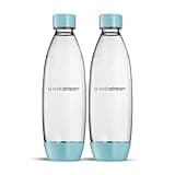 Sodastream, 2 einzelne spülmaschinenfeste Flaschen für Wassersprudler Duo, Terra, E-Terra, Art, Gaia, hellblau