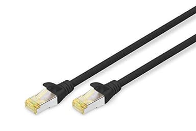 DIGITUS LAN Kabel Cat 6A - 1m - RJ45 Netzwerkkabel - S-FTP Geschirmt - Kompatibel zu Cat6 und Cat7- Schwarz