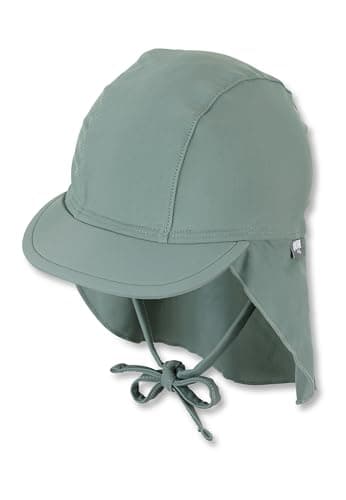 Sterntaler Schirmmütze Nacken Uni - Baby- und Kinder Mütze mit Nackenschutz und Bindeband - UV-Schutz 50+ Bademütze - Kopfbedeckung Schwimmbad und Strand - Unisex Bademode, mattgrün, Größe 53