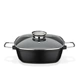 GSW 414579 Viereckbräter Gourmet Granit, Aluminium, schwarz - 28 x 28 x 8,5 cm