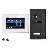 Balter EVO Video Türsprechanlage ? Touchscreen 7 Zoll Monitor ? 2-Draht Bus ? Türstation für 1 Familienhaus Türklingel ? 150° Weitwinkel-Kamera ? Schwarz (1 Monitor, Mit App)