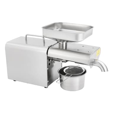 UHDUIG Edelstahl Ölpresse 610W 220V Elektrische Ölmühle Automatische Kaltpressen und Warmpressen 40-240℃ Extraktionsrate 98% für Erdnüsse Walnüsse Sesamsamen Kleine Kokosnussstücke