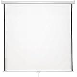 tectake® Heim Kino Zubehör Beamer Leinwand, HDTV & 3D tauglich, Leinwand Rollo, Leinwand Deckenmontage und Wandmontage, Leinwand ausziehbar, Projektionsleinwand - 178 x 178 cm