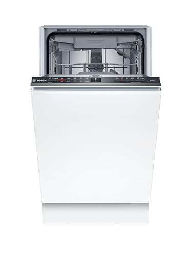 Bosch SPV2HMX42E, Serie 2, Smarter Geschirrspüler Vollintegriert, 45 cm breit, Besteckschublade, extra Trocknung auf Knopfdruck, höhenverstellbarer Oberkorb, leiser und effizienter Motor, mit aquaStop