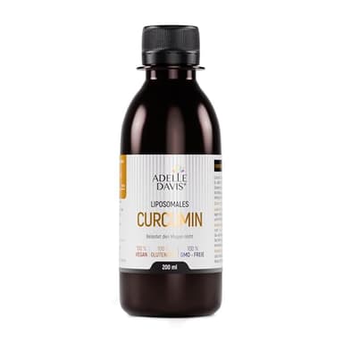 Adelle Davis® Liposomales Curcumin – Hochdosiert 300 mg, Curcuma Longa Extrakt mit Sonnenblumenlecithin, veganes Nahrungsergänzungsmittel in flüssiger Form, hohe Bioverfügbarkeit, 200 ml
