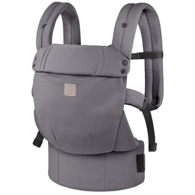 GAGAKU Babytrage für Babys Kleinkinder, Einfach zu Tragen Gesicht in Gesicht nach Vorne und Hinten Tragen, Ergonomisch Tragehilfe mit Nackenstütze, Geeignet für 3,2-15kg - Grau