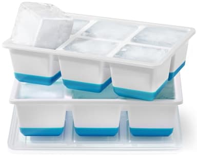 Große Eiswürfelform mit Deckel, JRISBO 6 CM Eiswürfelformen Silikon XXL Grosse Eiswürfelbehälter BPA Frei Sicher, Eiswürfel Silikonform Ice Cube Tray für Whisky Cocktail