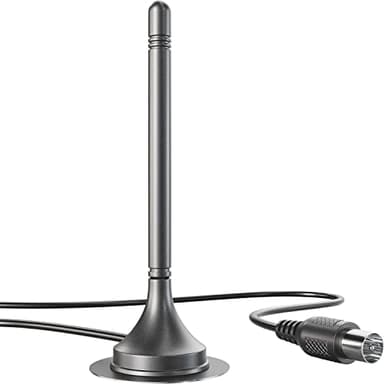 KabelDirekt – DVB-T2 HD/DVB-T Antenne (geeignet für hohen digitalen Empfang mit stabilem Magnetfuß und 3m Kabel für alle DVB-T2/DVB-T Empfangsgeräte – Schmale Ausführung)
