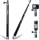 REYGEAK 3m/300cm Langer Selfie-Stick aus Kohlefaser für Insta360 X4/X3,Kohlefaser-Material Ausziehbares Polar Einbeinstativ für GoPro Hero 11/10/9,DJI Action 4/3 und andere Action-Kameras (3M/300cm)