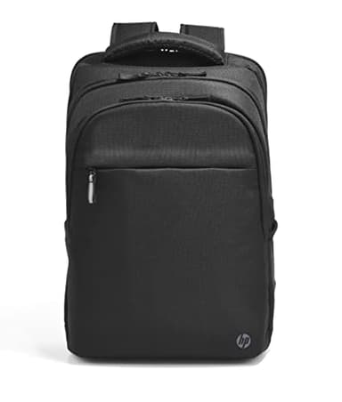 HP Professional 17,3 Zoll Laptop-Rucksack, wasserabweisend, RFID-Schutz, recycelte Materialien, verschließbare Doppelreißverschlüsse, für Laptops bis 17,3 Zoll, Schwarz