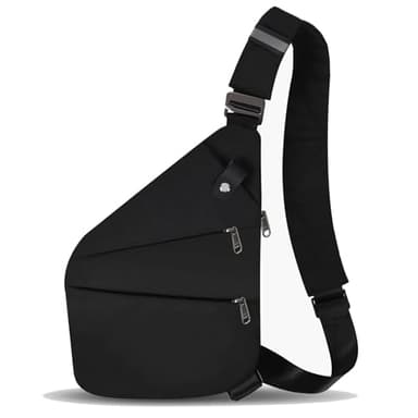 Anti-Diebstahl-Umhängetasche, Anti-Diebstahl-Reisetasche für Damen und Herren, Schultertasche für Reisen, Sport, Arbeit, Schwarz-1