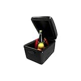 FISCHER 50396 Isolierte Gepäckträgerbox | hält Lebensmittel warm oder kalt | 16 L Fassungsvermögen | Tragkraft 10 kg | Leichte Montage und Demontage am Gepäckträger, Schwarz