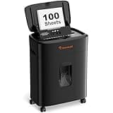 Bonsaii 100 Blatt Aktenvernichter mit Automatischer Zuführung, Mikroschnitt Schredder Aktenvernichter P4 mit Anti-Stau, 10-Minuten-Dauerbetrieb, 16-Liter-Behälter, für zu Hause und im Büro, C231-D