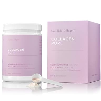 Swedish Collagen Pure 300 Gramm Meereskollagenpulver | 10.000 mg Meereskollagen für Haare, Haut und Nägel - 30-Tage-Vorrat