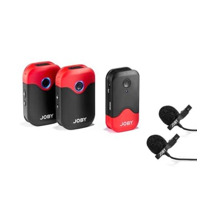 Joby Wavo AIR Drahtloses 2,4-GHz-Mikrofonsystem mit Zwei Sendern und von Joby Entwickeltem Befestigungssystem, Filmaufnahmen, Interview, Drahtlose Mikrofone, Mikrofon Handy, Ansteckmikrofon Kabellos