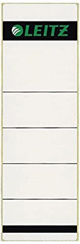 Leitz Rückenschild selbstklebend für Standard- und Hartpappe-Ordner, 100 Stück, 80 mm Rückenbreite, Kurzes und breites Format, 62 x 192 mm, Papier, grau, 16421085