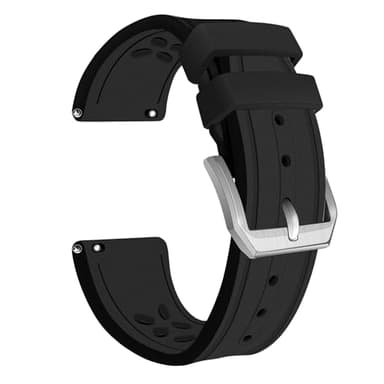 Korlexchi Uhrenarmband aus Fluorkautschuk für Herren Kompatibel Mit IWC Armband Für Big Pilot Uhren Bänder Für Portofino Armbänder Für Portugieser Für TOP GUN 20mm 21 22mm (22 mm, schwarz)