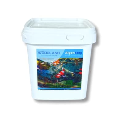 Woodland® Algenstop, Algenvernichter Teich Made in Germany, Fadenalgenvernichter zur phosphatfreien Teichreinigung, Mittel gegen Faden-Algen im Fischteich, Teich-Algenentferner (5 kg)