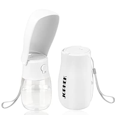 JOPHEK 300ml Tragbare Haustier Trinkflasche, 180°Faltbare Hund Katze Haustiere Auslaufsicher Wasserflasche, Hunde Katzen Flasche mit Aktivkohlefilter für Täglich Spazieren Gehen Reisen Campen
