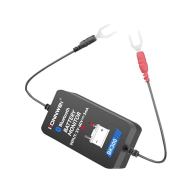 KONNWEI BK300 KFZ Batteriewächter 12V/24V, Bluetooth 5.0 Batterie Monitor & Diagnosegerät, Start- und Ladesystemtest, Live-Spannung & Verlauf, App für iOS & Android, für Auto, Motorrad, LKW, Boot
