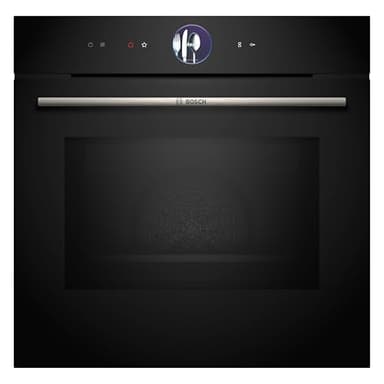 Bosch HMG776NB1, Serie 8 smarter Einbau-Backofen mit Mikrowellenfunktion, 60 x 60 cm, Schwarz, Made in Germany, Pyrolyse, Air Fry, Digitaler Bedienring Touchdisplay, Automatikprogramme auf Knopfdruck