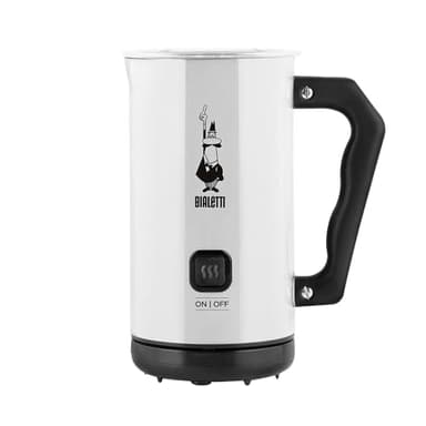Bialetti Milch Frother Elettrico, Milchaufschäumer für Cappuccino, Fassungsvermögen 150 ml Cappuccino oder 300 ml heiße Milch, Weiß