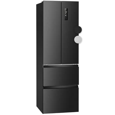 Bomann® French Door Kühlschrank No Frost | Kühl-Gefrier-Kombinationen mit Total No Frost | Kühlschrank mit Gefrierfach 400L | Side by Side Kühlschrank mit MultiAirflow-System | KG 7354 schwarz-inox