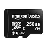 Amazon Basics 256-GB-microSDXC-Karte mit Adapter, Lesegeschwindigkeit bis zu 200 MB/s, 1er-Pack