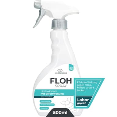 The Home Pet Lab Floh Spray für Wohnung und Möbel - Anti Flohmittel als Umgebungsspray gegen Flöhe im Haushalt bei Hunden und Katzen - 500ml Sprühflasche