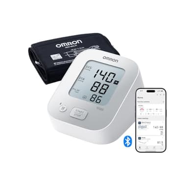 OMRON X2+ Connect klinisch validiertes Oberarm-Blutdruckmessgerät mit Bluetooth + kostenloser App, Erkennt unregelmäßige Herzschläge, Universalmanschette 22-42 cm