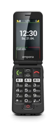 emporiaJOY-LTE, Seniorenhandy, Klapphandy ohne Vertrag, Mobiltelefon mit Notruftaste, 2,8-Zoll-Display, Rot