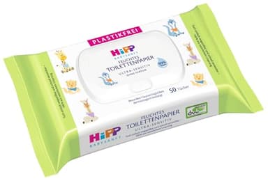 HiPP Babysanft Feuchtes Toilettenpapier (6 x 50 Stück), mit 99% Wasser, ULTRA-SENSITIV, ohne Parfum, mit Pop-Up Deckel