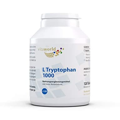 3x L-Tryptophan - 3 Dosen L Tryptophan hochdosiert 1000mg je Tablette (360 vegane Tabletten) - Aminosäure aus pflanzlicher Fermentation - ohne unerwünschte Zusätze, gluten- & laktosefrei - vitaworld