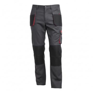 Basic Arbeitshose Herren Kniepolstertaschen 8 Taschen Arbeitskleidung verstärkte Nähte Bundhose Herren Arbeitshosen Knieschutztaschen 44-64 (DE/NL/SE/PL, Numerisch, 48, Regular, Regular, rot/grau)