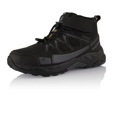 Fusskleidung® Damen Herren Winterstiefel wasserdichte Warm Gefütterte Wanderschuhe Schwarz EU 43