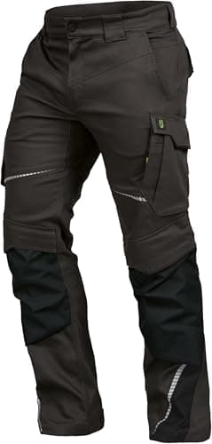 Leibwächter Flex-line Arbeitshose Herren – anthrazit/schwarz – Gr. 50 – Bequeme Workwear mit Elastan (Spandex) – 60°C waschbar & trocknergeeignet – erhöhte Reißfestigkeit – für verschiedenste Berufe